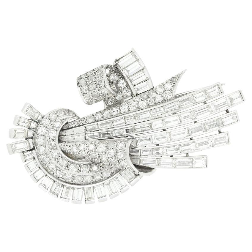 Art Deco 9.00ct Diamond Spray Brooch, c.1920s