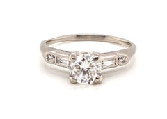 Art Deco .91ct Diamond Platinum Ring GIA I VVS1 Original 1930's-1940's