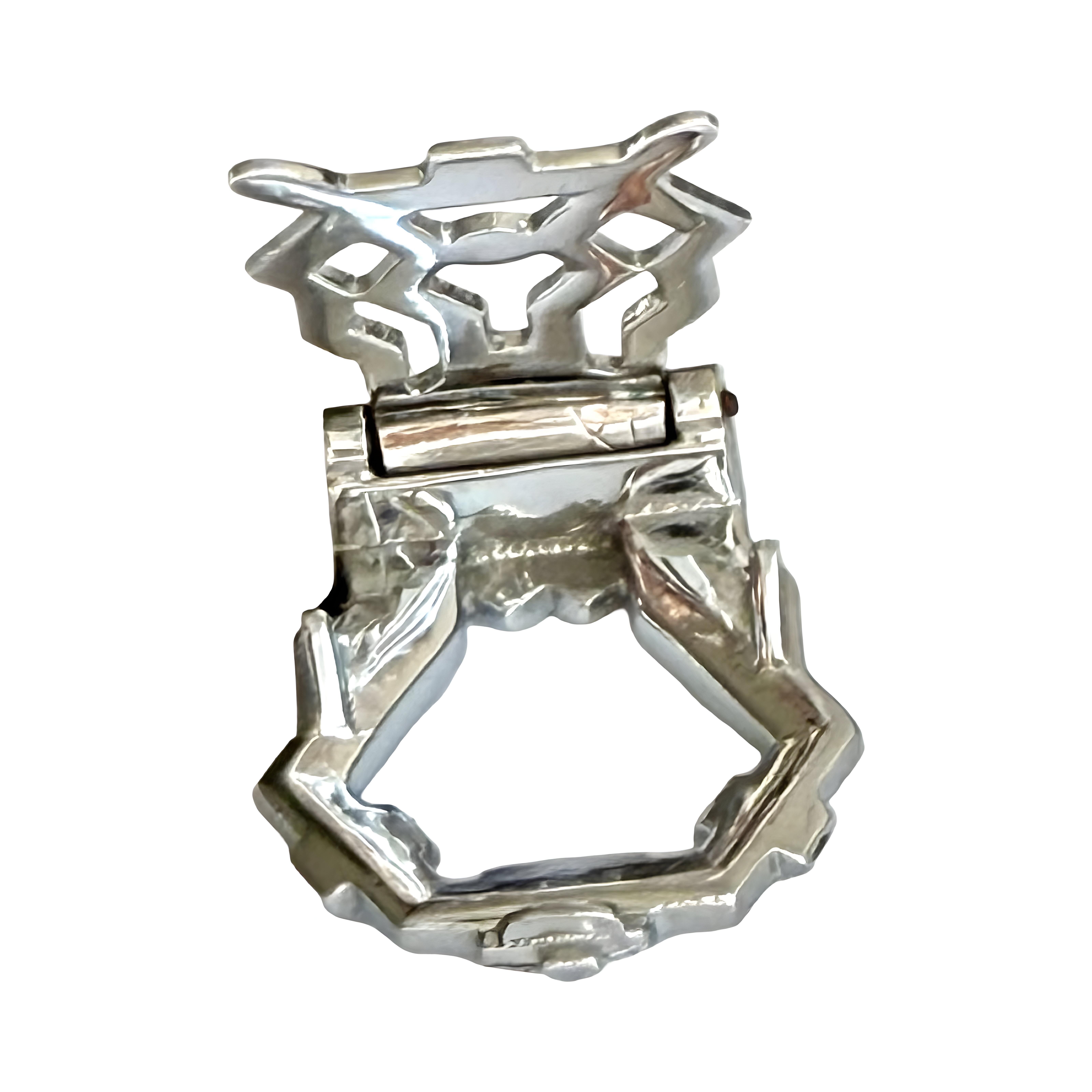 Pinza de vestir Art Déco de plata de ley 925 con pasta verde, antigua de colección en venta 5