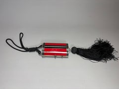 Art Deco .935 Silver and Red & Black Enamel Vanity Case, Retailed by Cartier