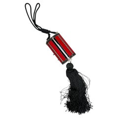 Art Deco .935 Silver and Red & Black Enamel Vanity Case, Retailed by Cartier