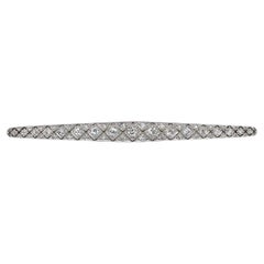 Art Deco 950 Platinum TW 2.70 Carat Diamond Bar Brooch