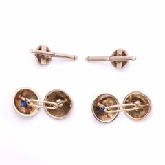 Art Deco 9ct Gold Double Cufflinks with Buttons – Day & Night, 1930s