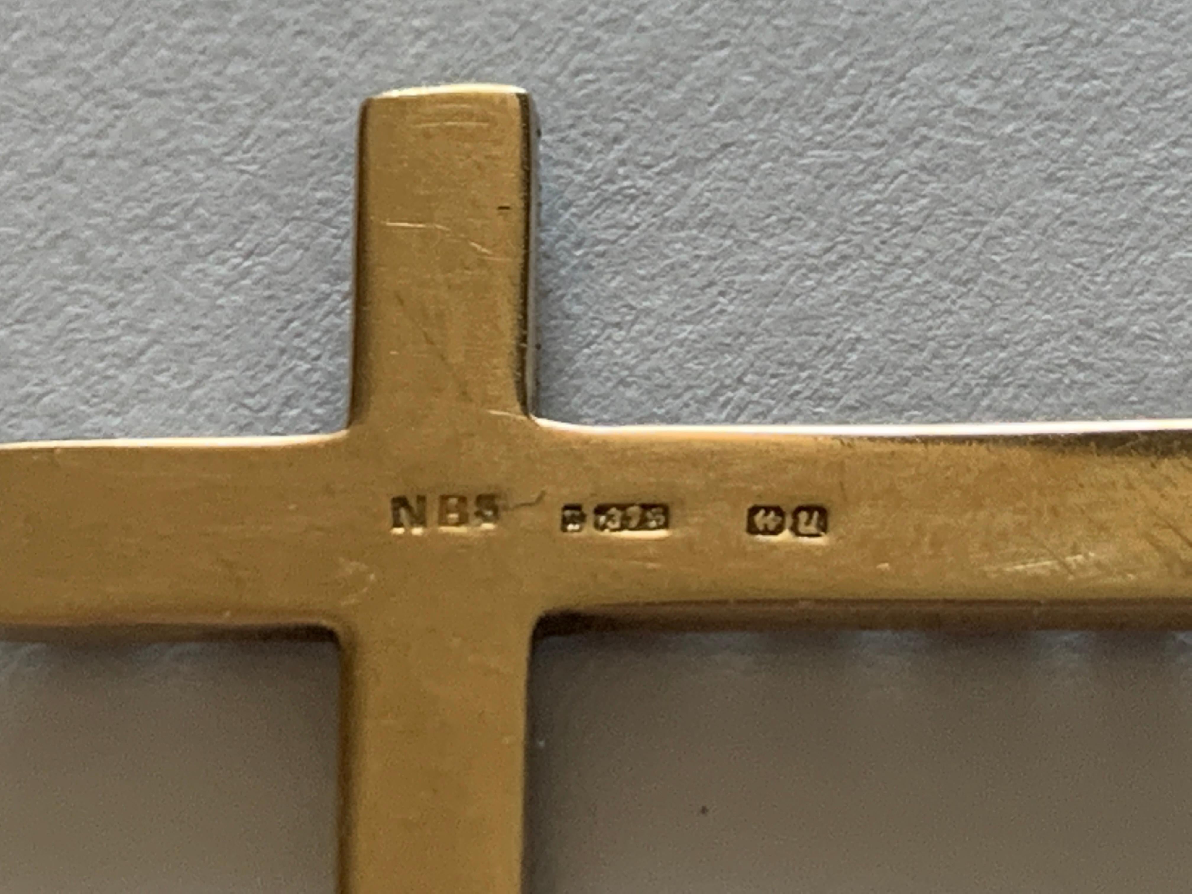 Women's Art Deco 9ct Gold Garnet & Cultured Pearl Cross