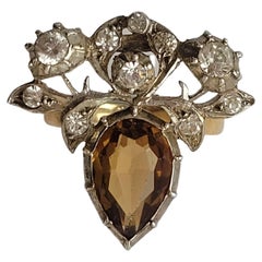 Antique Art Deco 9CT Gold Silver Paste heart ring