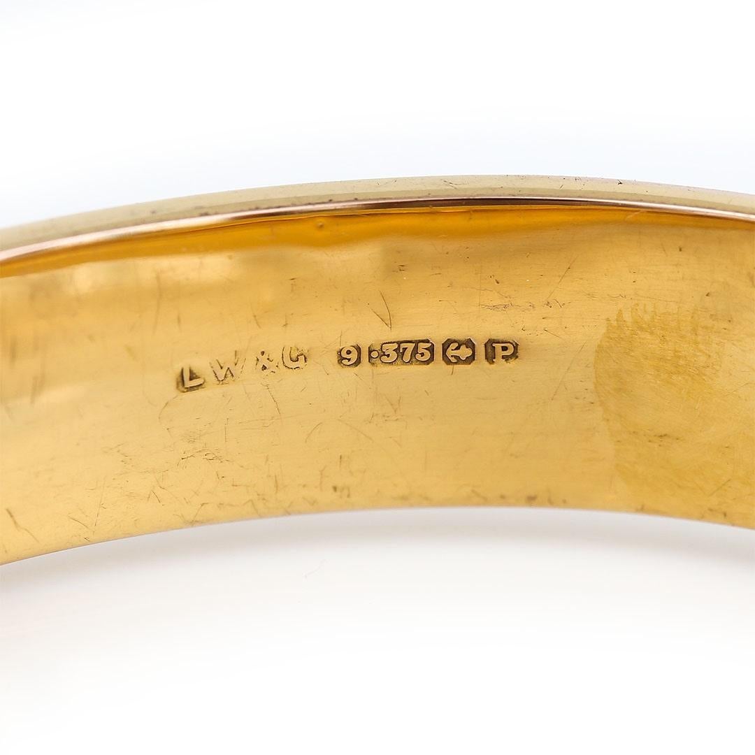 Art-déco-Armreif aus 9 Karat Gelbgold mit Blumengravur, um 1939 1