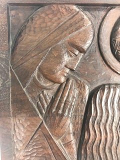 Art Deco, W.P.A Era Carved Black Walnut Wall Plaque by William Ehrich circa 1934