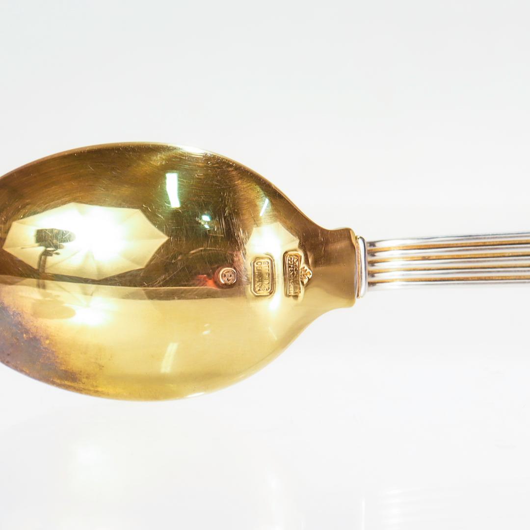 Art Deco A. Michelsen Sterling Silver & Enamel 1931 Christmas Spoon & Fork Set For Sale 8