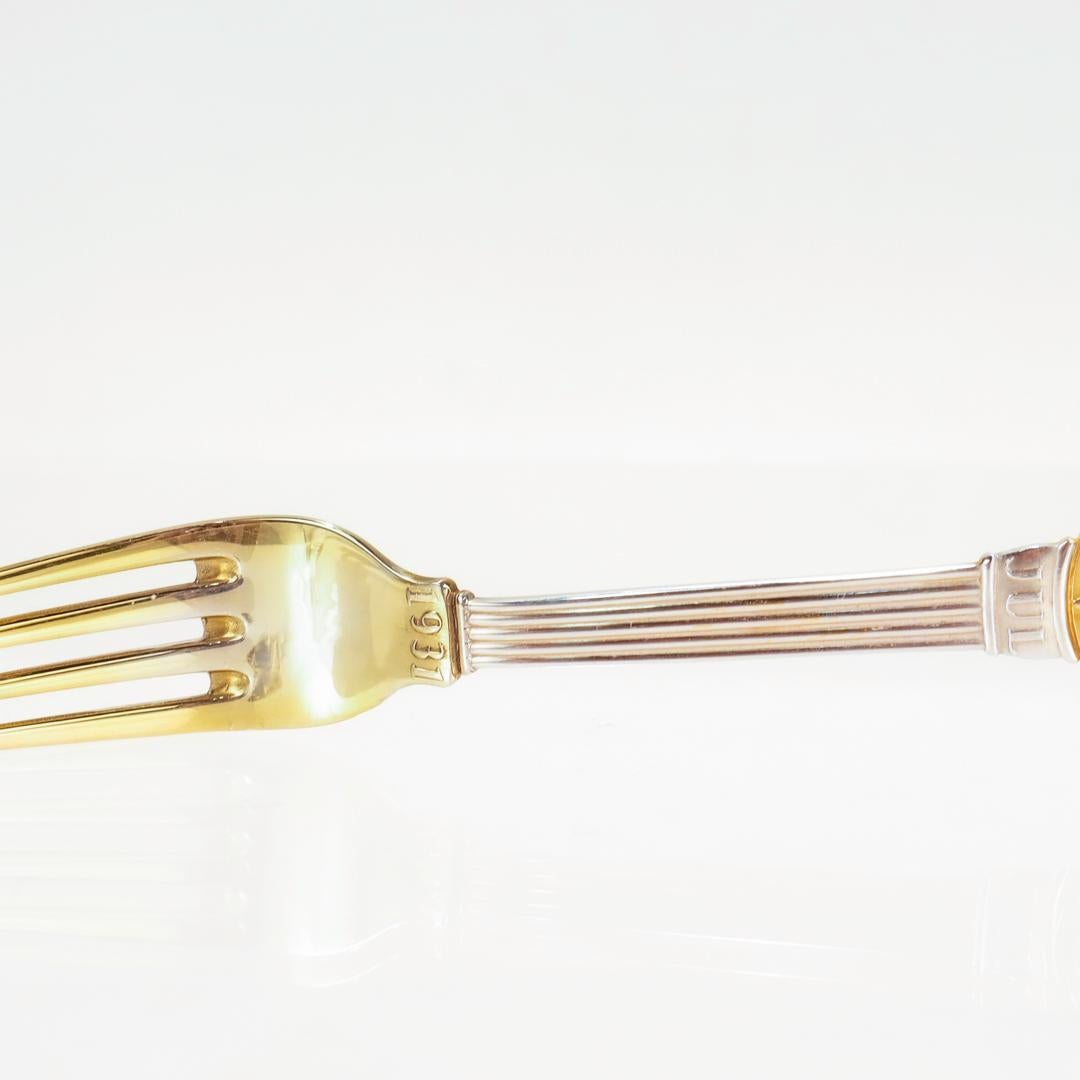 Art Deco A. Michelsen Sterling Silver & Enamel 1931 Christmas Spoon & Fork Set For Sale 10