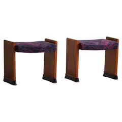Art Deco, A Sculptural Pair of Stools in Birch, Swedish Grace, Made in 1930s