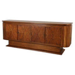 Art Deco A.A. Patijn Attributed Sideboard or Credenza, Curved Sides