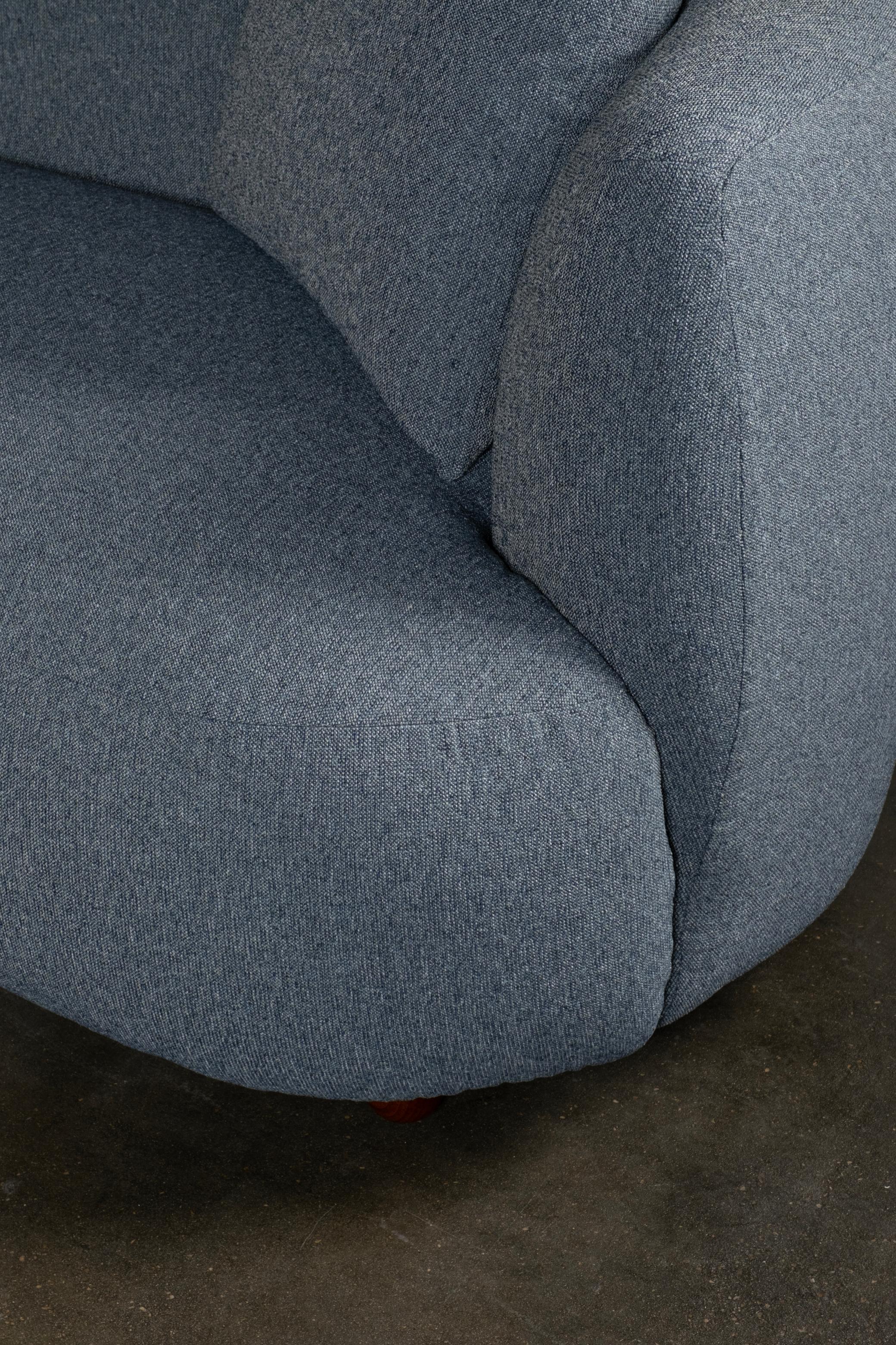 XXIe siècle et contemporain Art Deco Abito Sofa, Beeche, Dark Teal Woven Fabric, Handmade Portugal Greenapple en vente