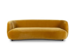 Sofá Art Decó Abito, Roble, Mohair Canela Dedar, Hecho a Mano Portugal Greenapple