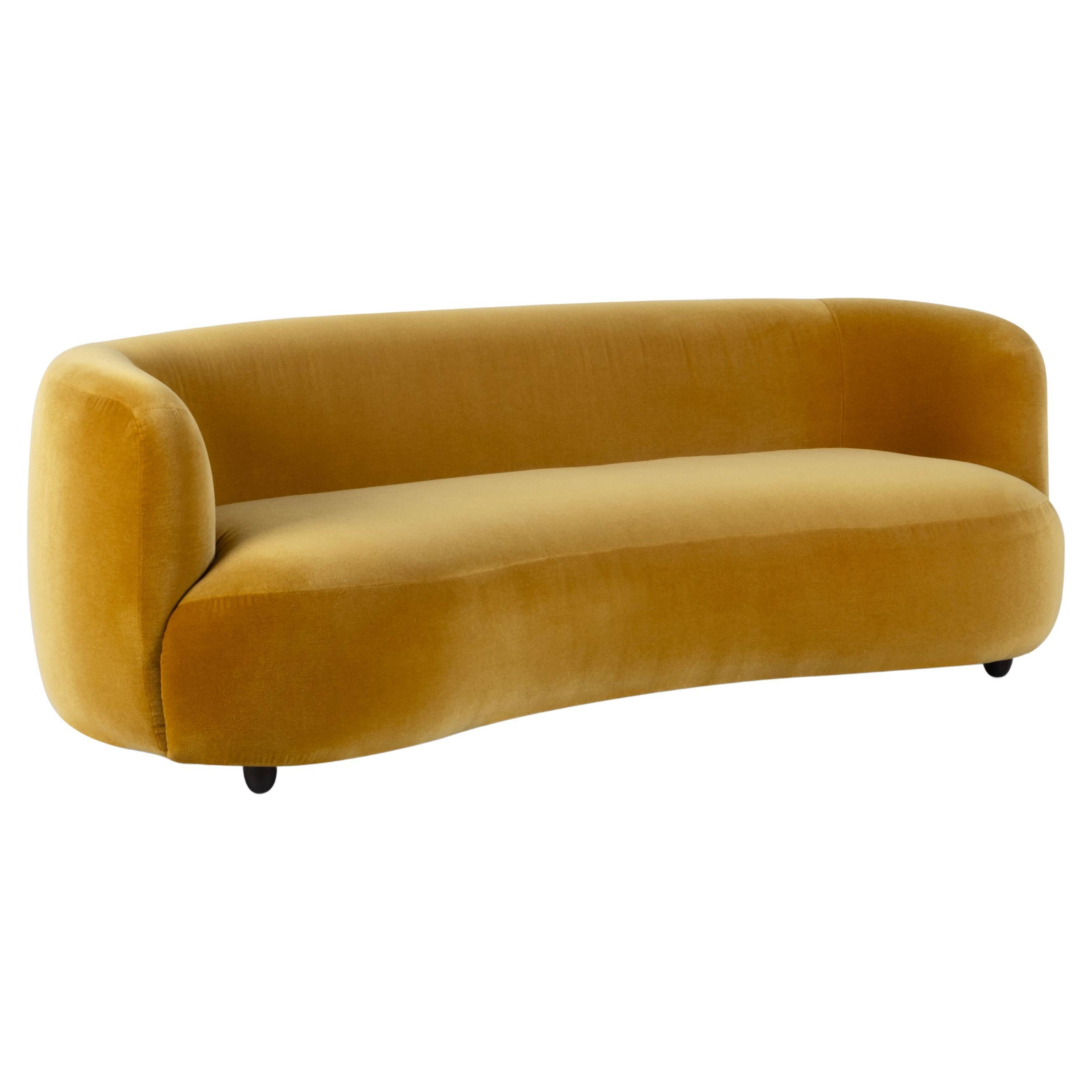 Art Deco Abito Sofa, Oak, Dedar Cinnamon Mohair, Handmade Portugal Greenapple im Angebot