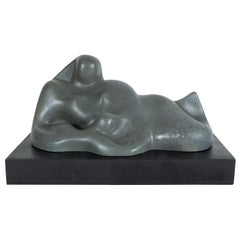 Art Deco Abstracted Ceramic Mermaid Sculpture by Arno Scheiding