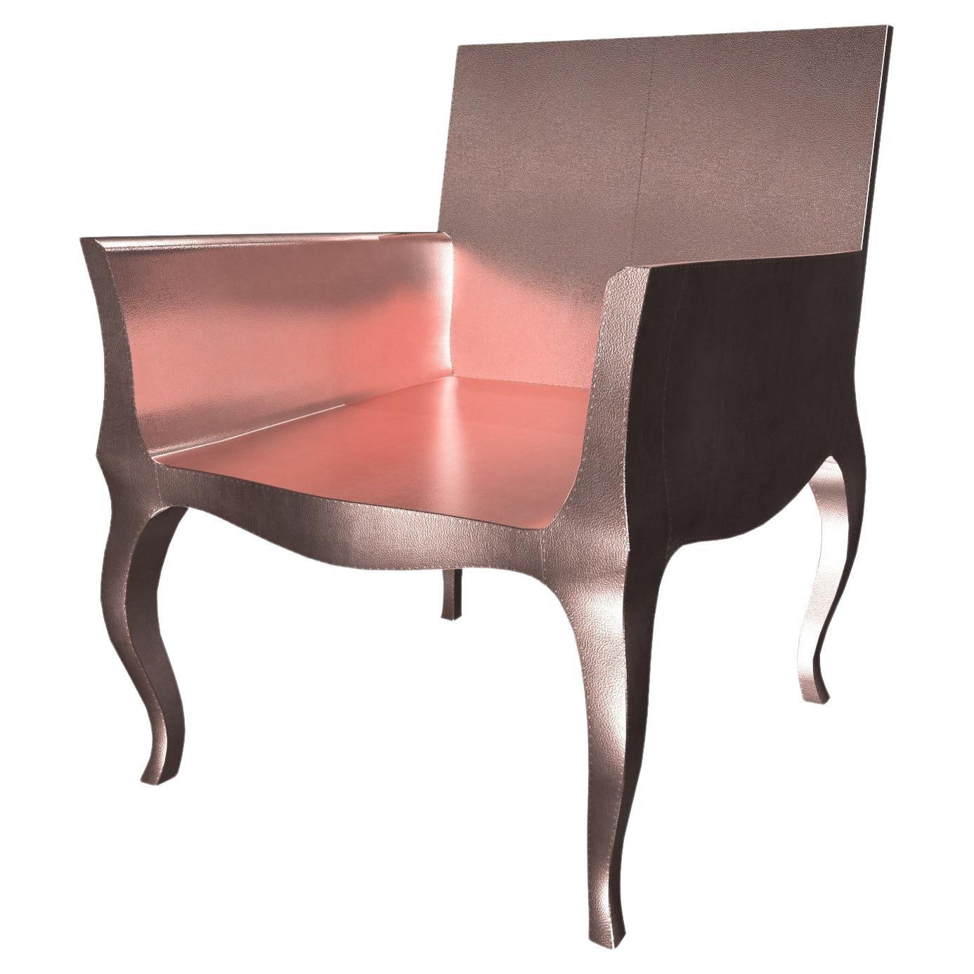 Art Deco Accent Chair Fine Hammered in Copper by Paul Mathieu