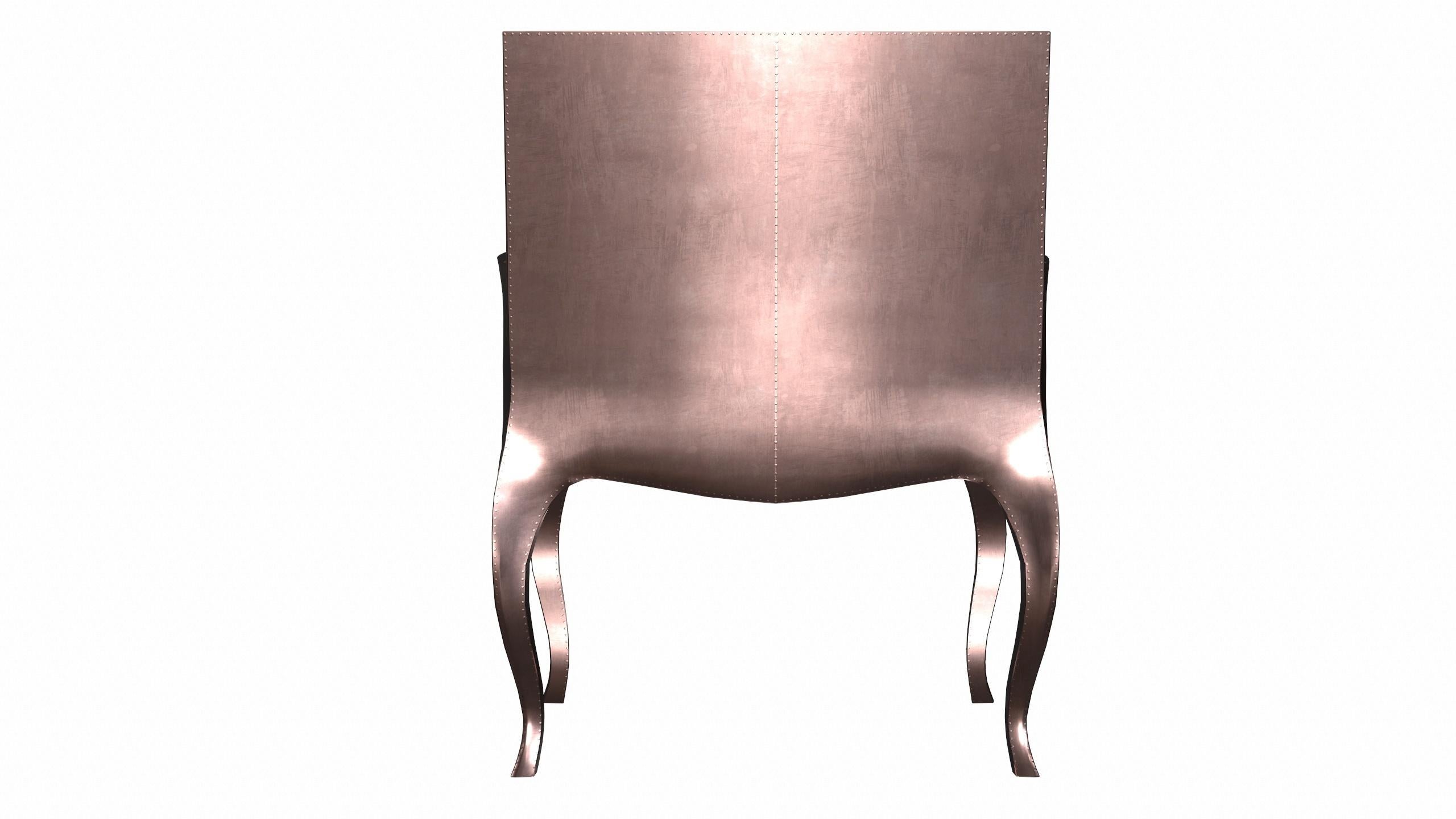 Metal Art Deco Accent Chair in Smooth Copper by Paul Mathieu for S. Odegard For Sale