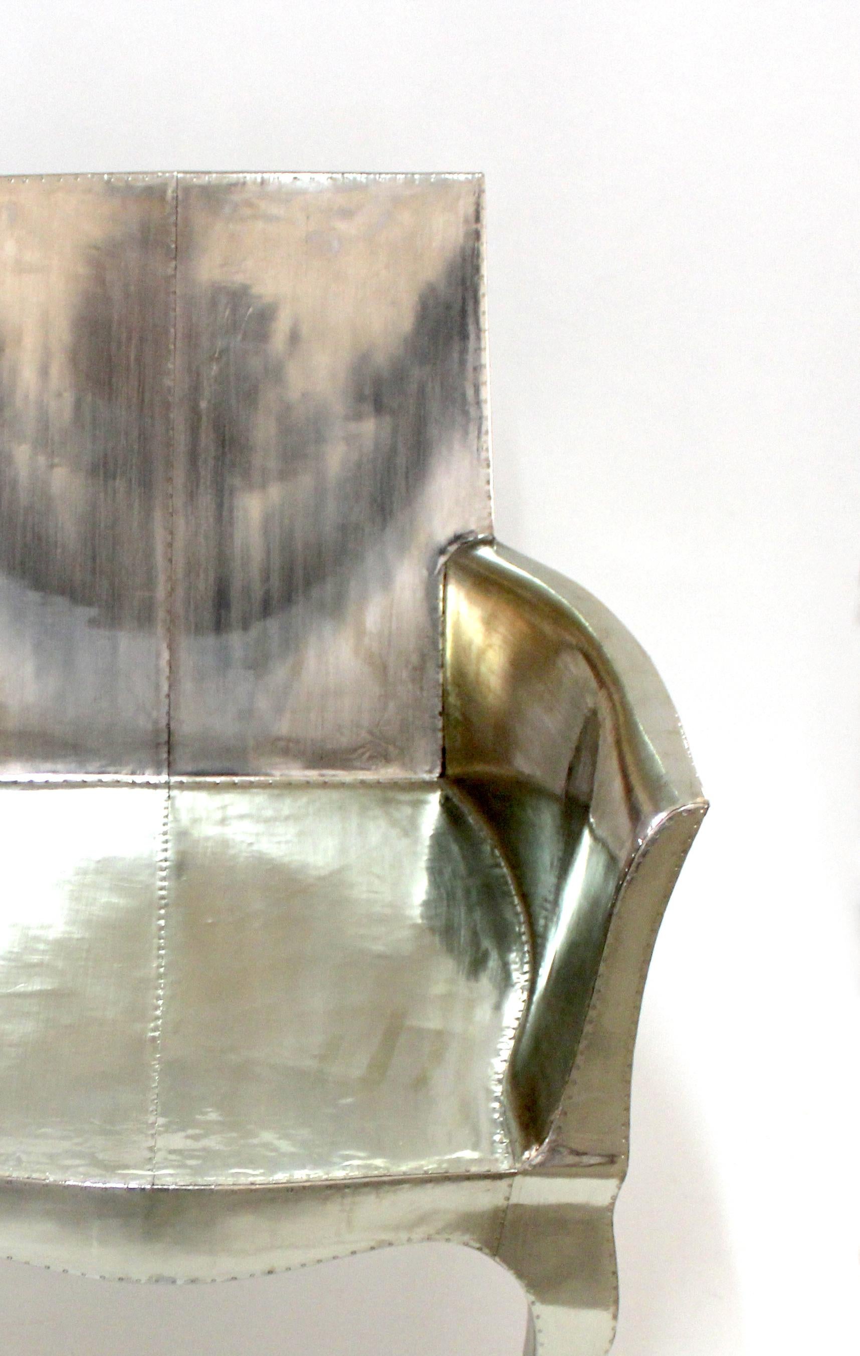 Art-Déco-Akzentstuhl aus glatter weißer Bronze von Paul Mathieu für S. Odegard (Blech) im Angebot