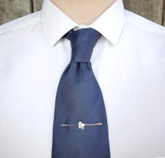 Art Deco 'Ace of Clubs' Diamond and 18-Karat White Gold Tie Pin