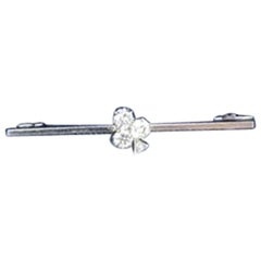 Antique Art Deco 'Ace of Clubs' Diamond and 18-Karat White Gold Tie Pin