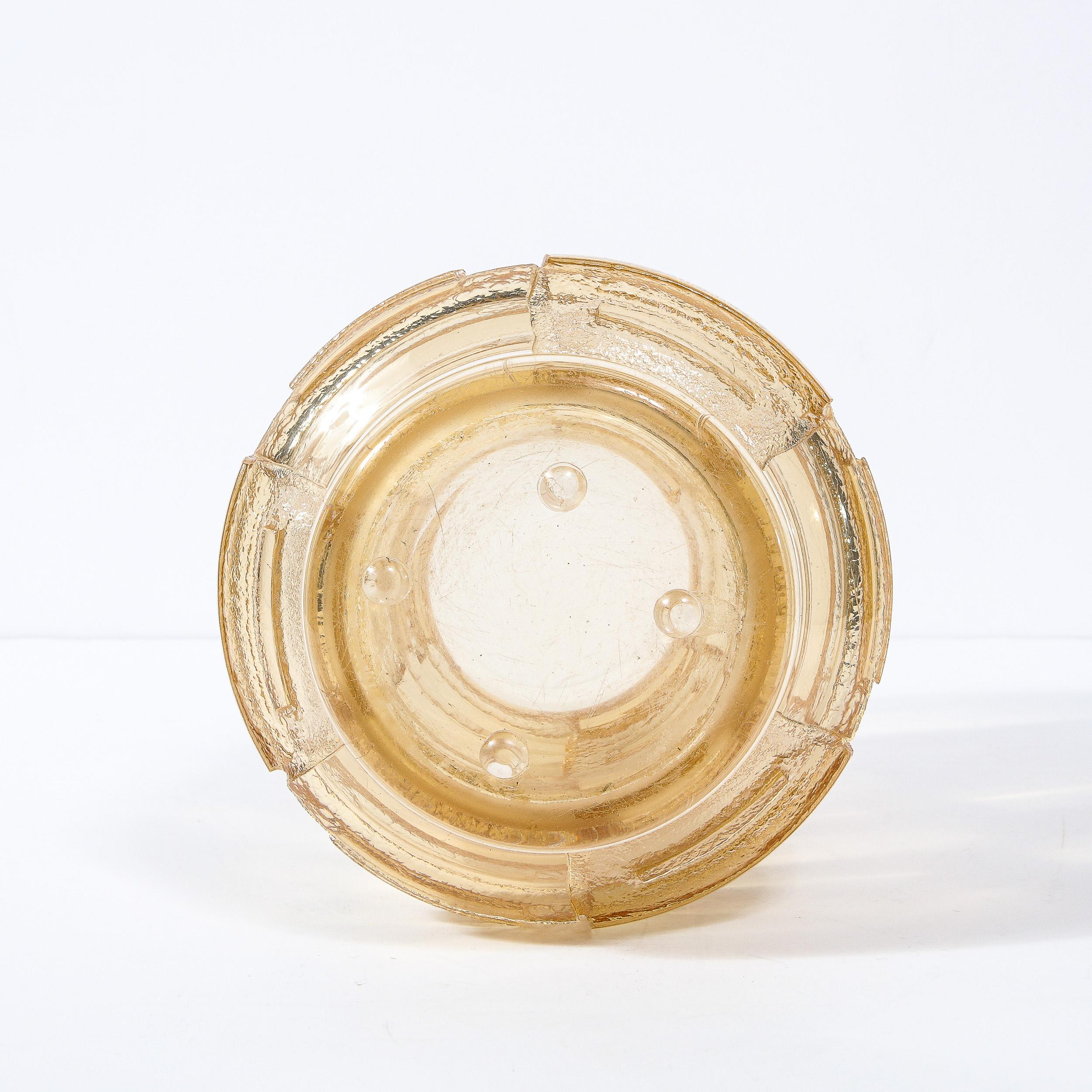 Art Deco Acid Etched Smoked Citrin Recess Geformte Vase Signiert von Daum Nancy im Angebot 4