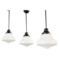 Art Deco Acorn Opaline Lights by Edison Circa 1930s