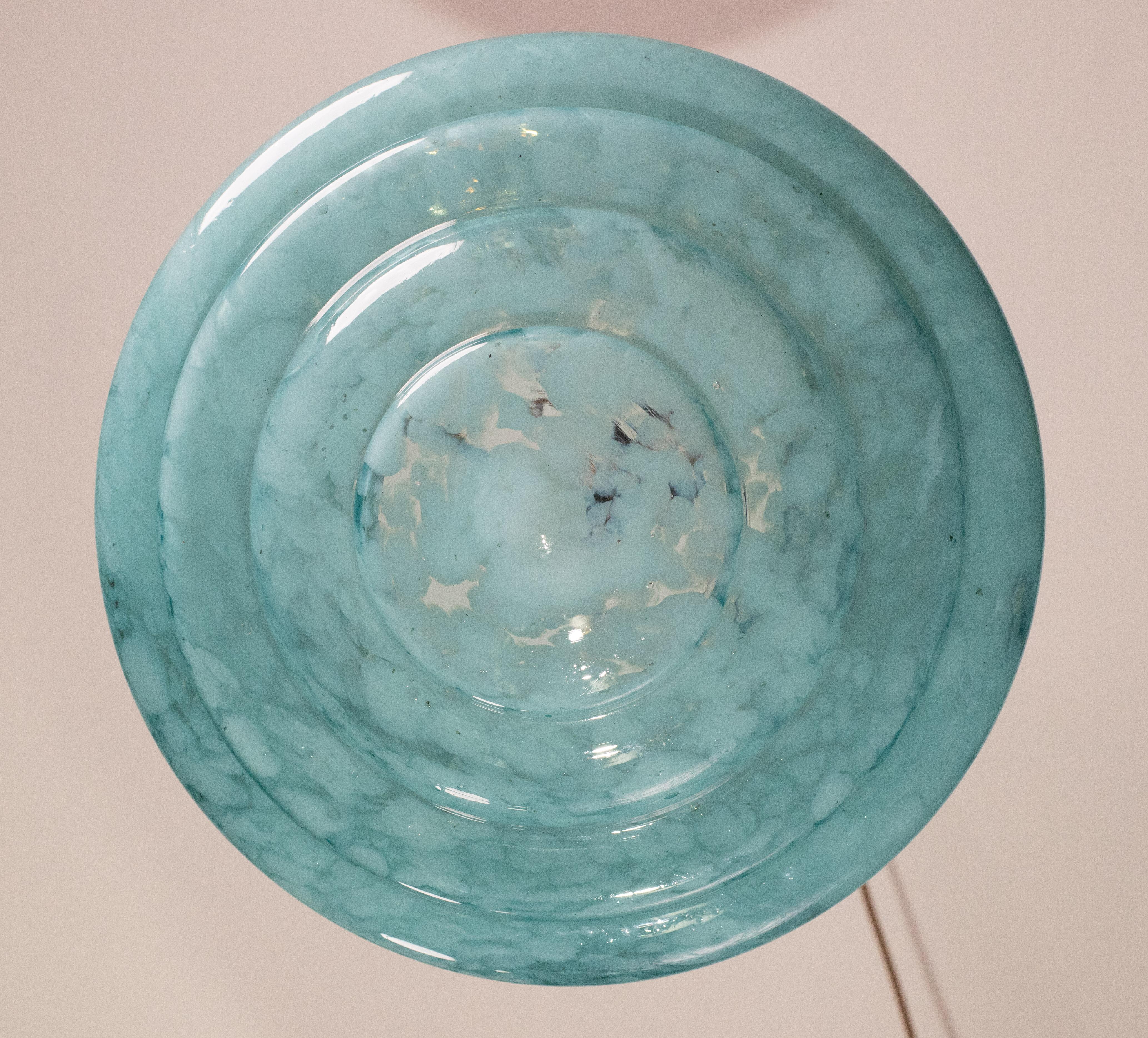 Pendentif Art Déco en verre de Murano à aigues-marines, 1950 en vente 5
