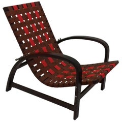 Verstellbarer Sessel im Art déco-Stil:: entworfen von Jindřich Halabala:: 1935