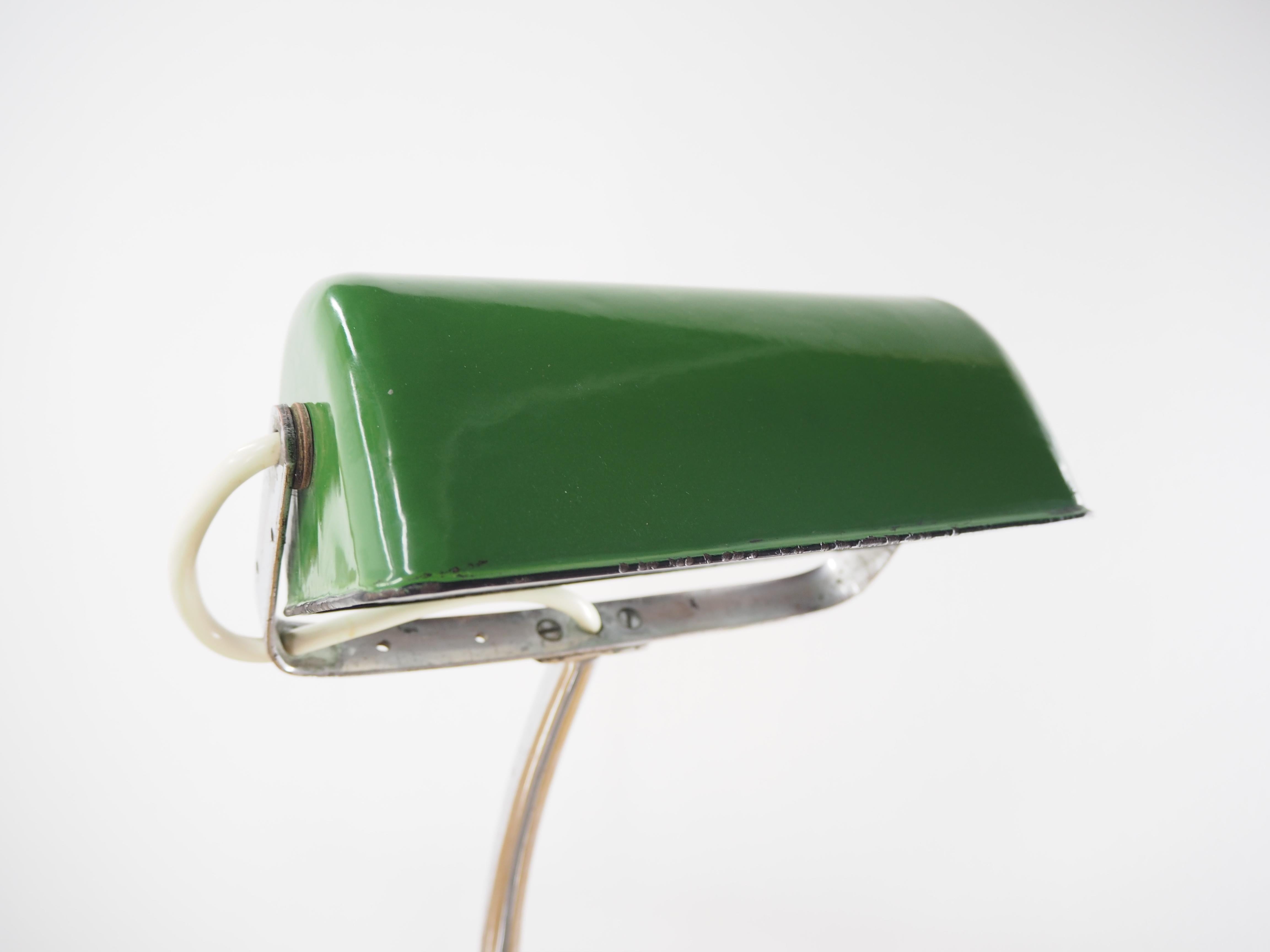 Art Deco Adjustable Bank Enamel Table Lamp 1930s 1