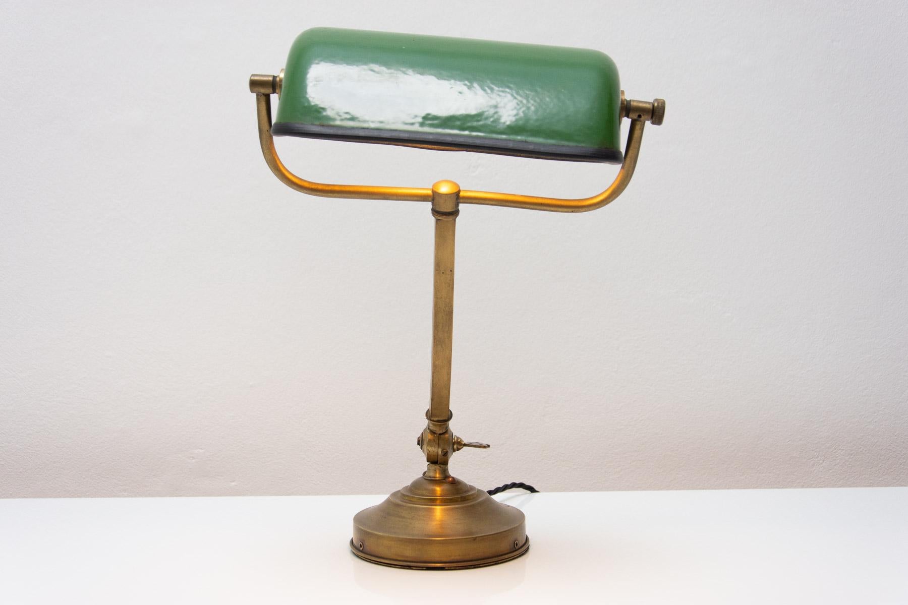 Lampe de banquier réglable Art déco, années 1930, Bohemia en vente 2