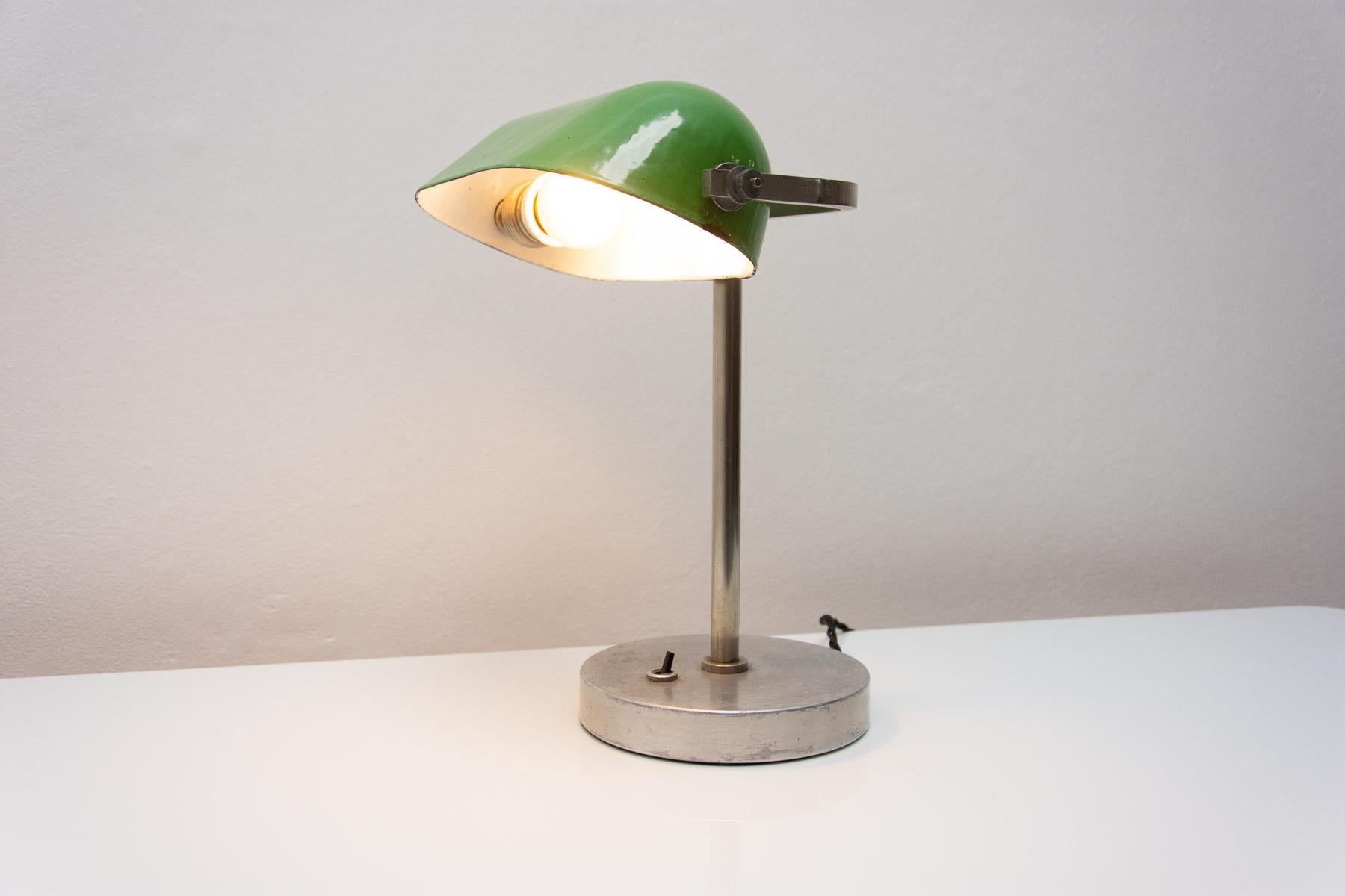 Art Deco Adjustable Banker Lamp, 1930s, Bohemia For Sale 2