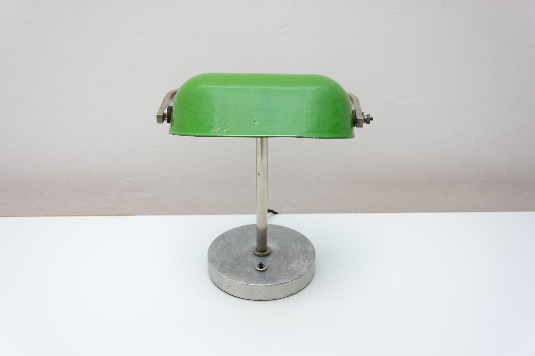 Art Deco Adjustable Banker Lamp, 1930s, Bohemia For Sale 4