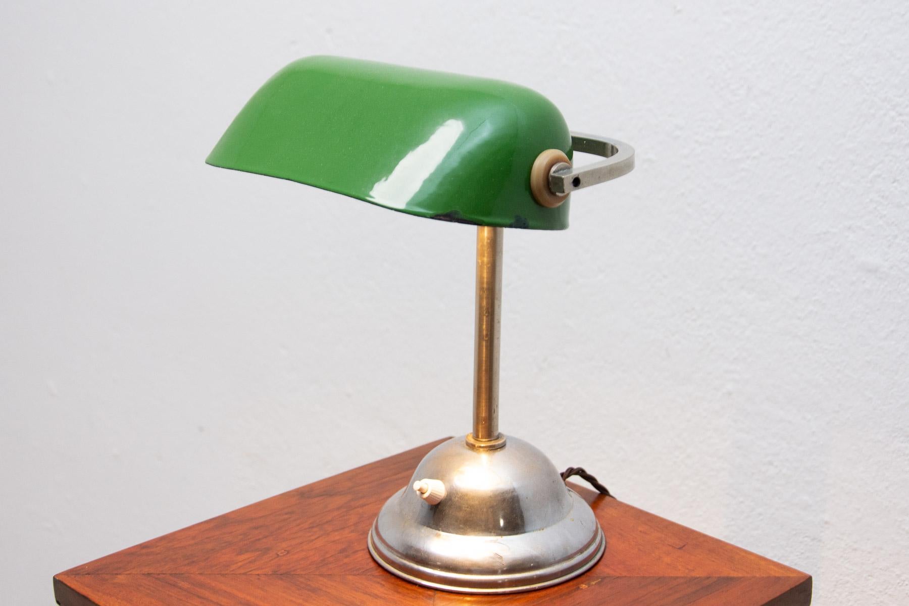 Art Deco Adjustable Banker Lamp, 1930s, Bohemia 6