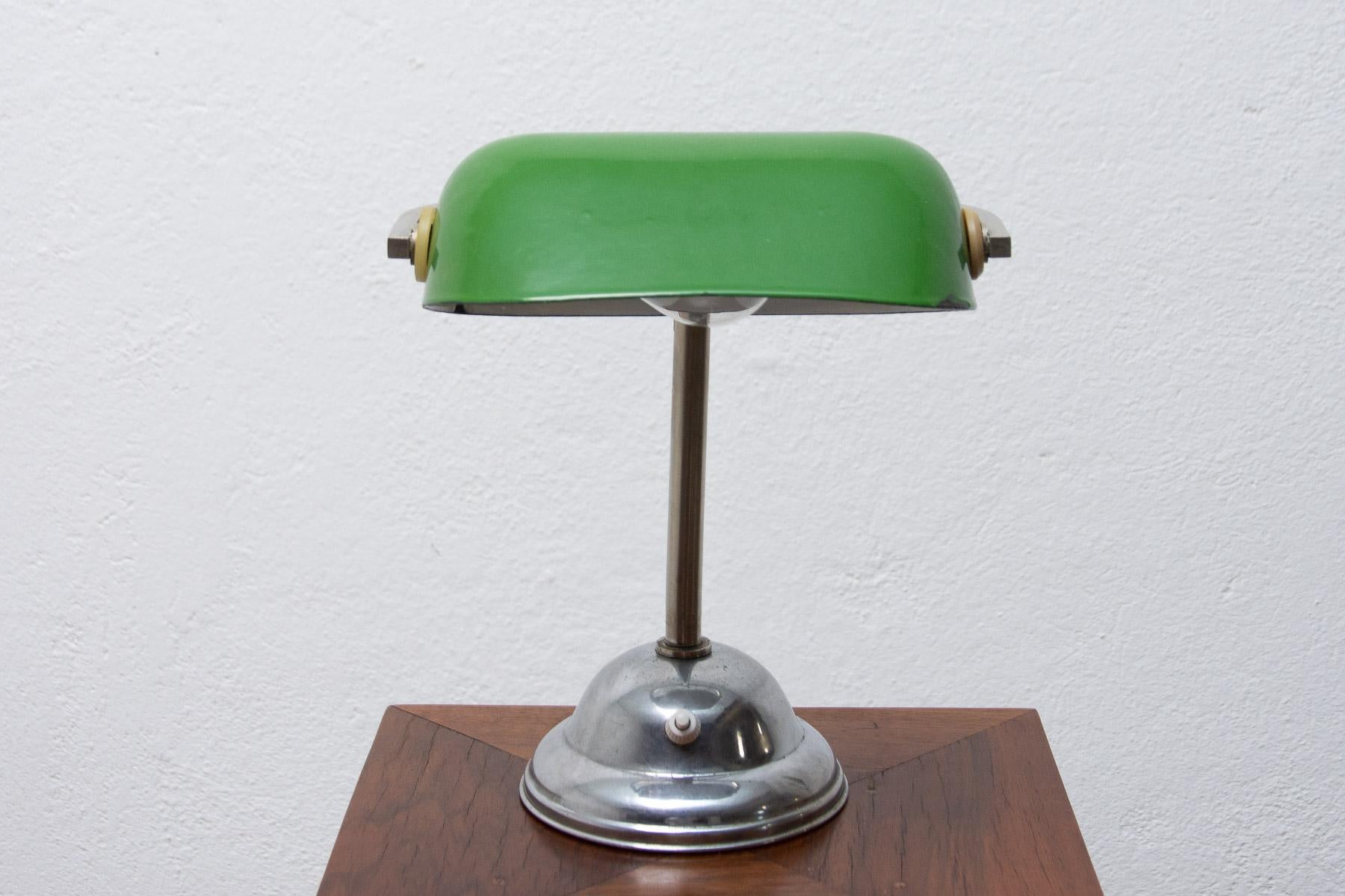 Art Deco Adjustable Banker Lamp, 1930s, Bohemia 7