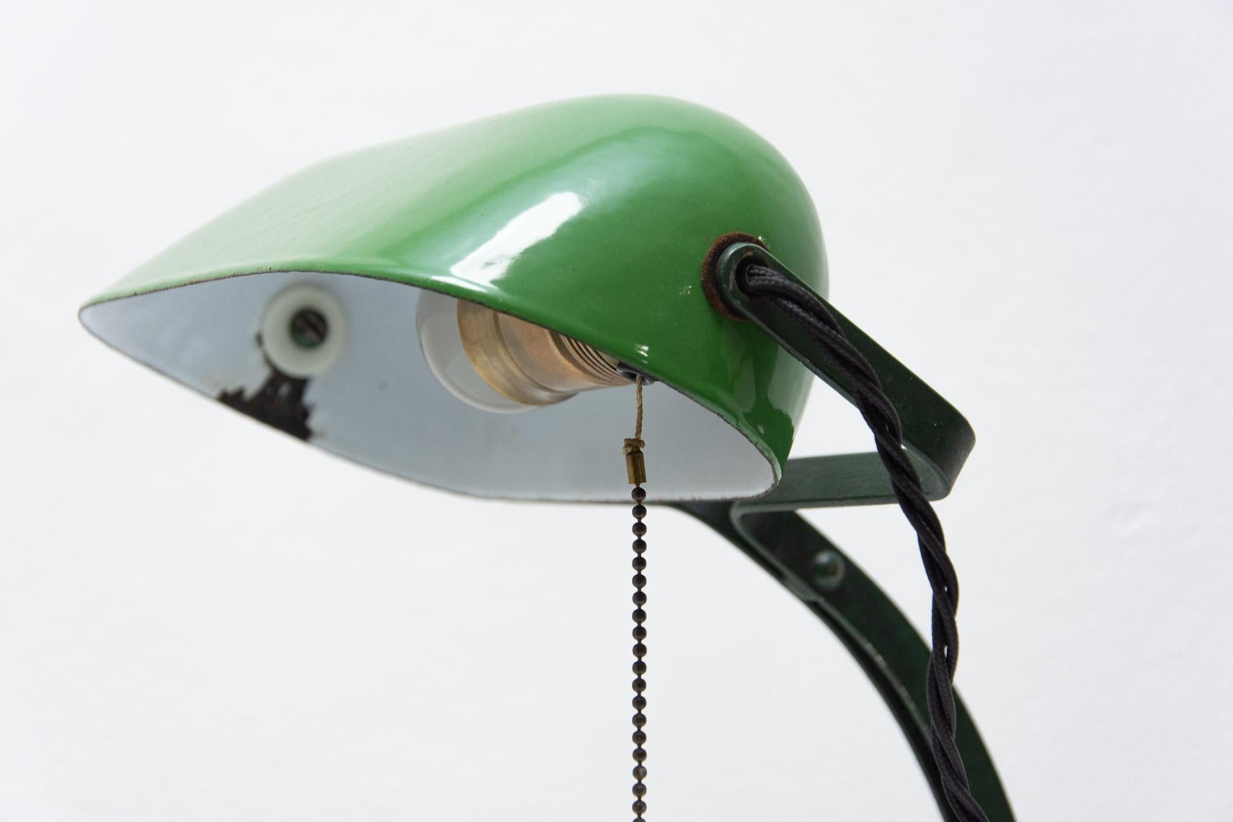 Czech Art Deco Adjustable Banker Lamp, 1930s, Bohemia For Sale