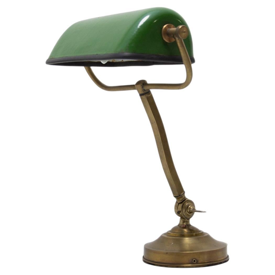 Art Deco verstellbare Bankerlampe, 1930er Jahre, Bohemia im Angebot