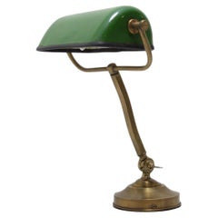 Retro Art Deco Adjustable Banker Lamp, 1930s, Bohemia
