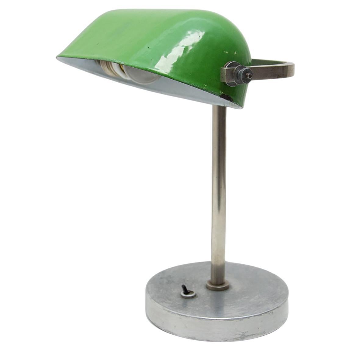 Art Deco Adjustable Banker Lamp, 1930s, Bohemia