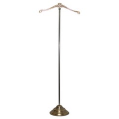 Vintage Art Deco Adjustable Brass and Steel Display Clothes Stand