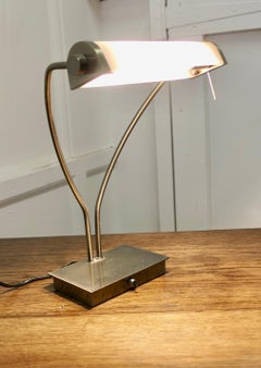 Art Deco Adjustable Brass Bankers Desk Lamp