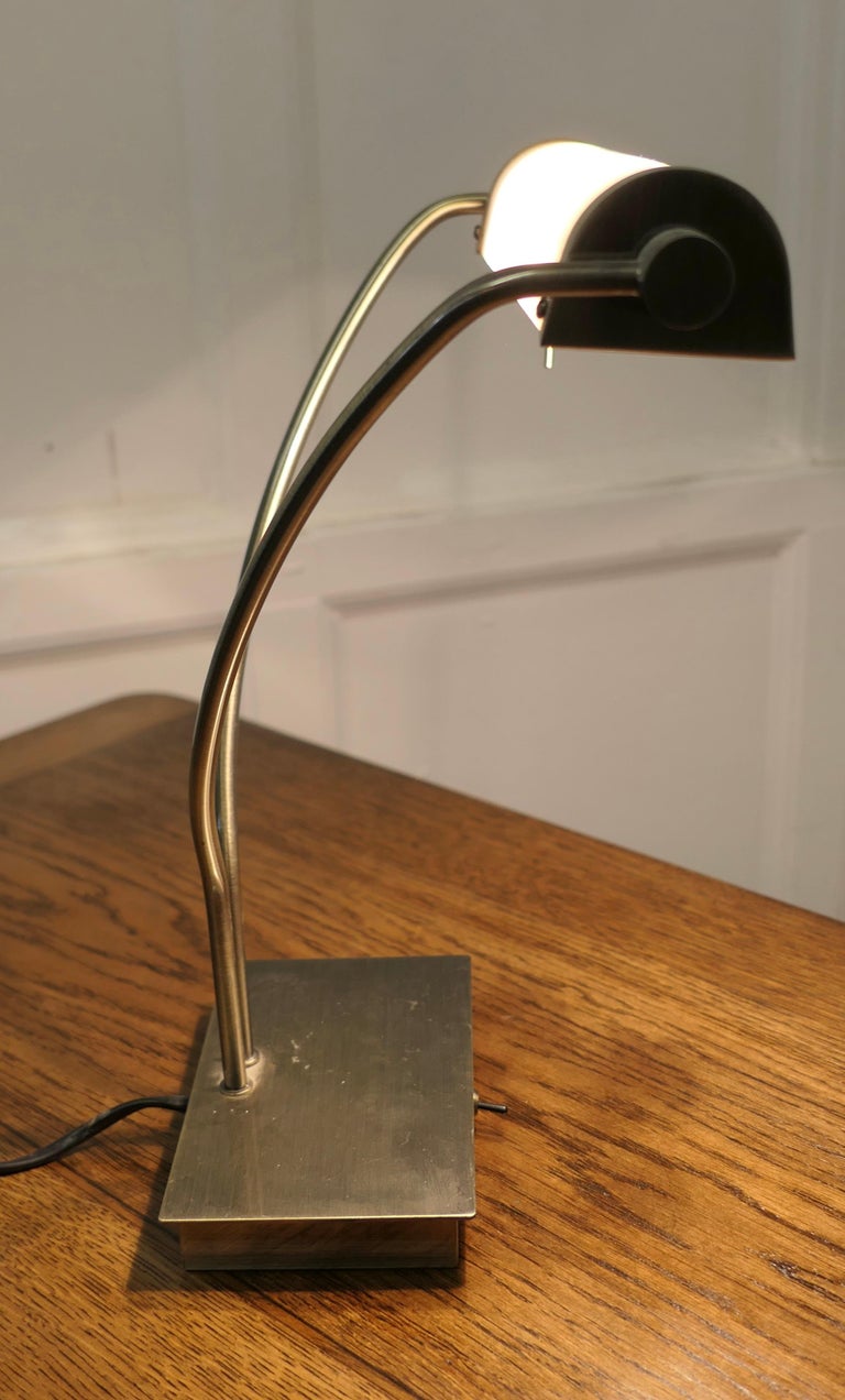 Art Deco Adjustable Brass Bankers Desk Lamp For Sale at 1stDibs