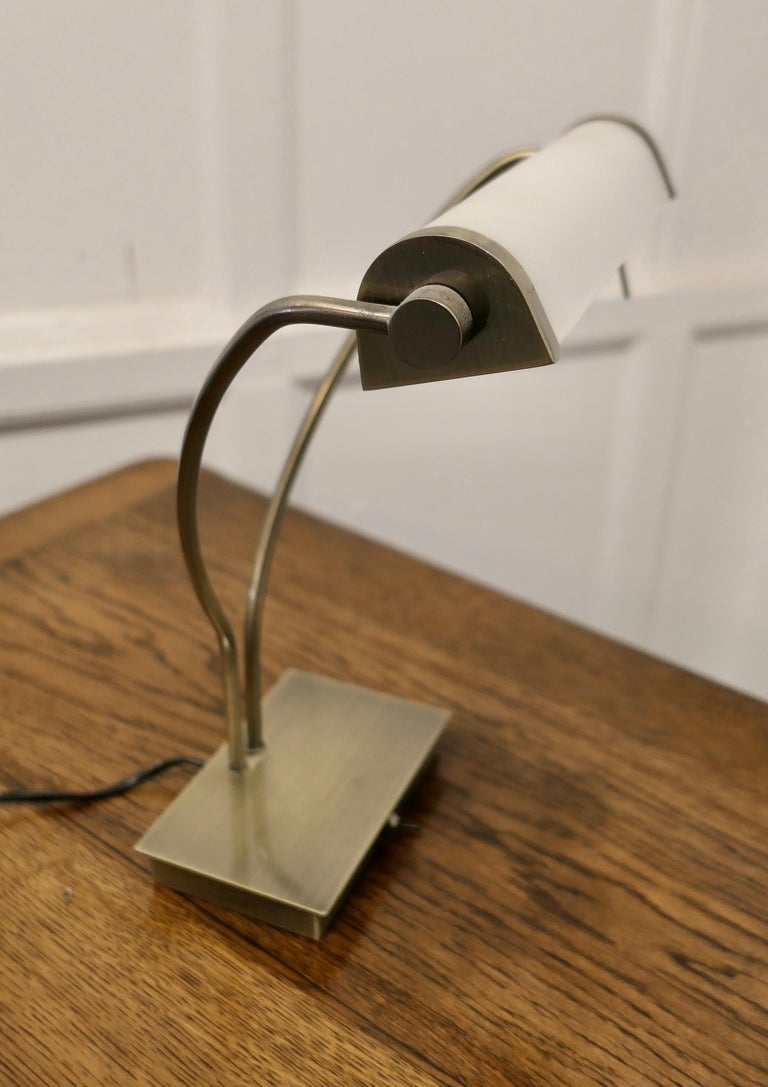 Art Deco Adjustable Brass Bankers Desk Lamp For Sale at 1stDibs