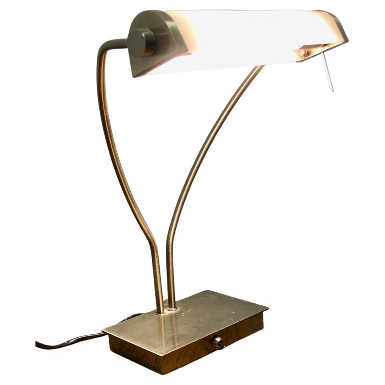 Art Deco Adjustable Brass Bankers Desk Lamp For Sale at 1stDibs