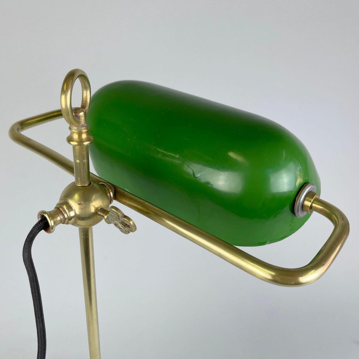 Art Deco Adjustable Brass Bankers Table Lamp, 1920's 4