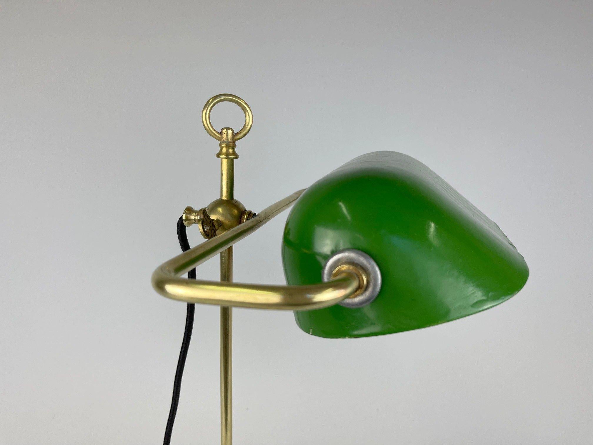 Métal Lampe de bureau de banquier en laiton réglable Art Déco, années 1920