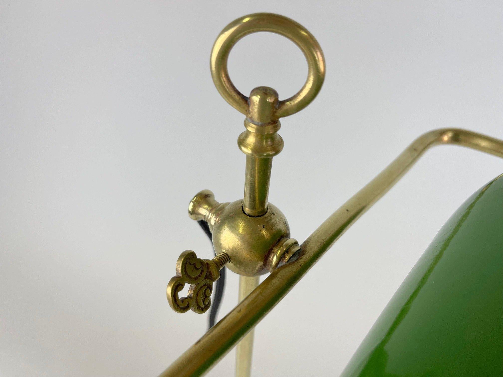 Art Deco Adjustable Brass Bankers Table Lamp, 1920's 2