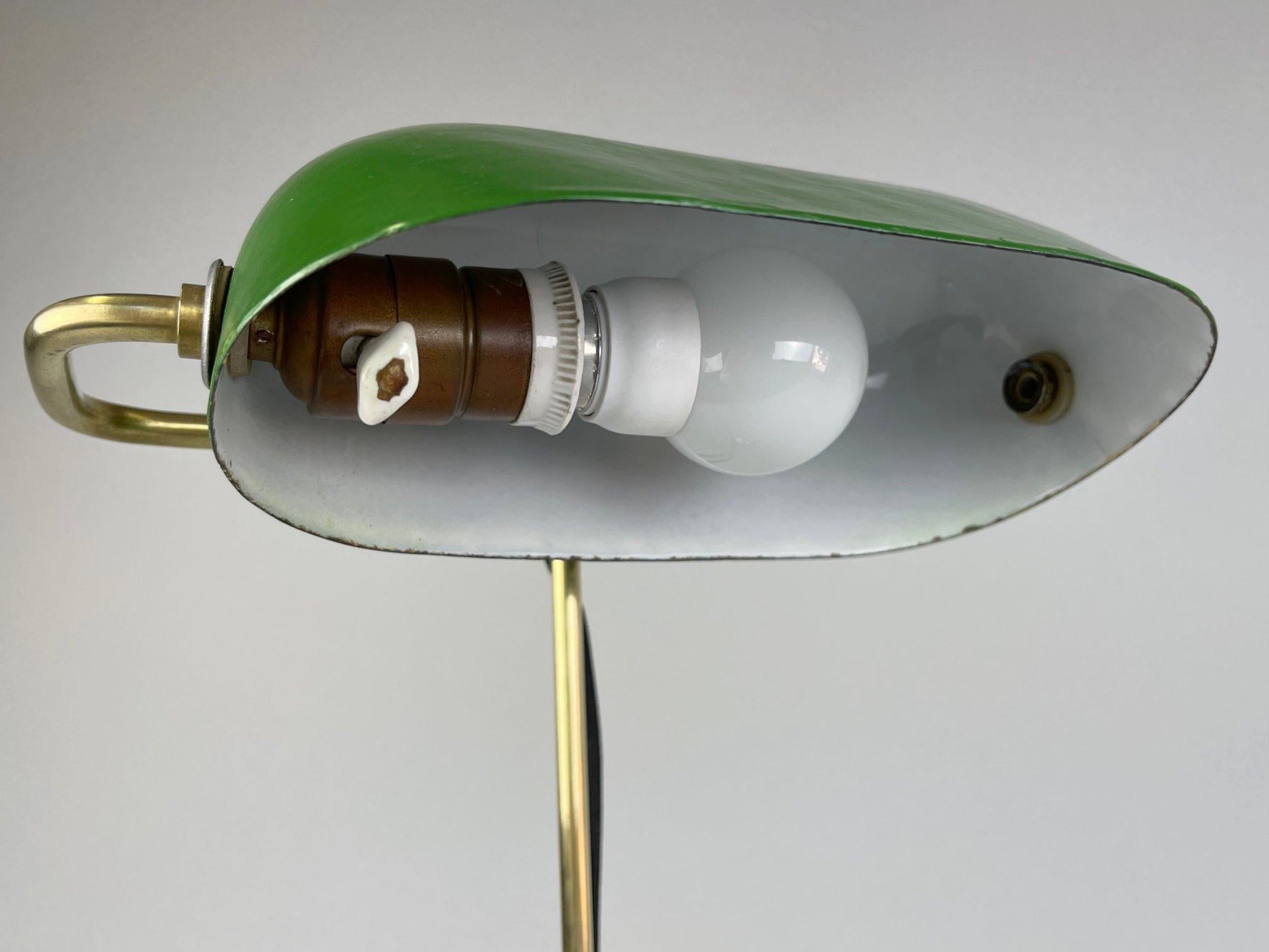 Art Deco Adjustable Brass Bankers Table Lamp, 1920's 3