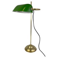 Art Deco Adjustable Brass Bankers Table Lamp, 1920's