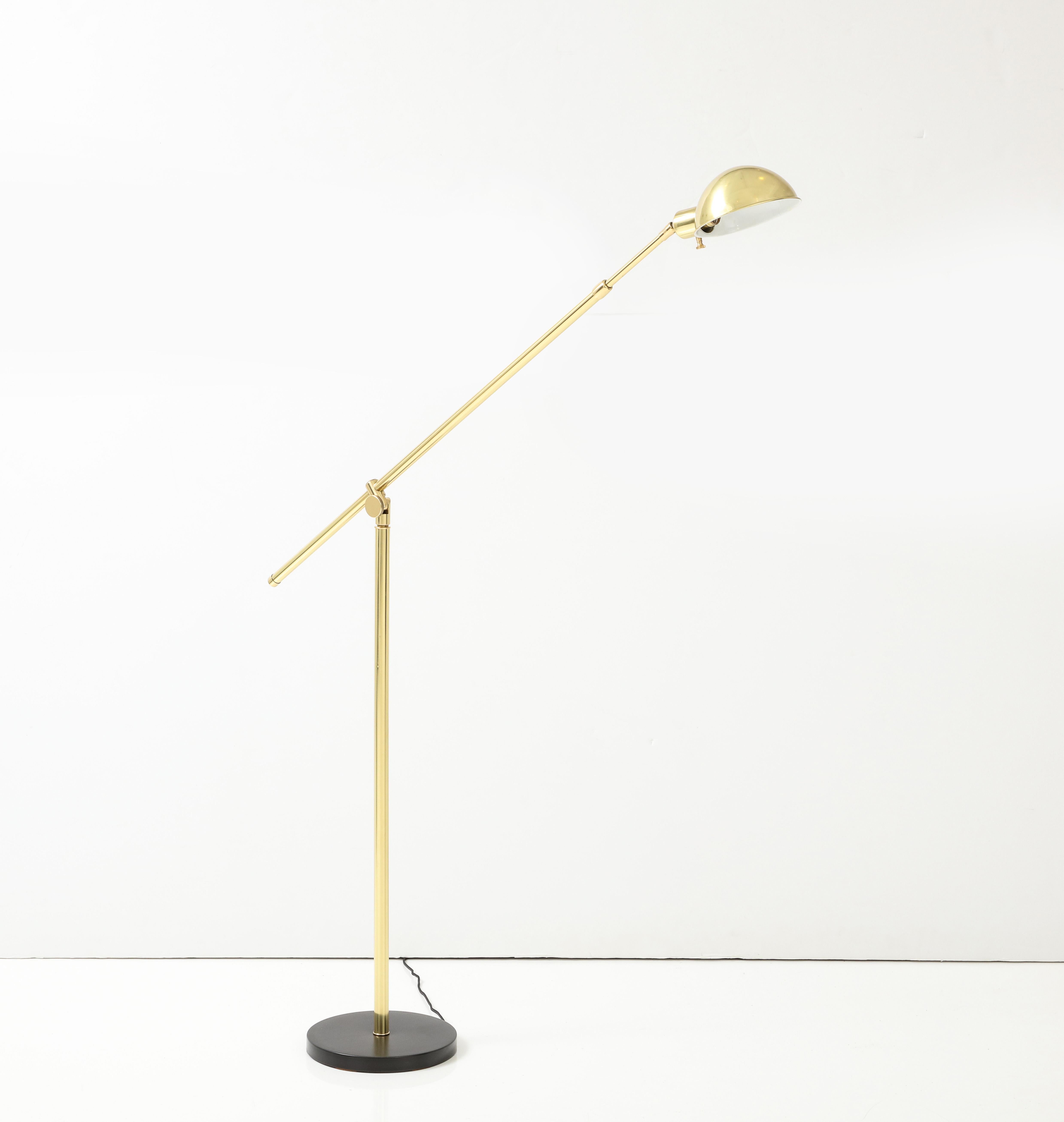Post-Modern Florian Schulz Adjustable Brass Floor Lamp For Sale