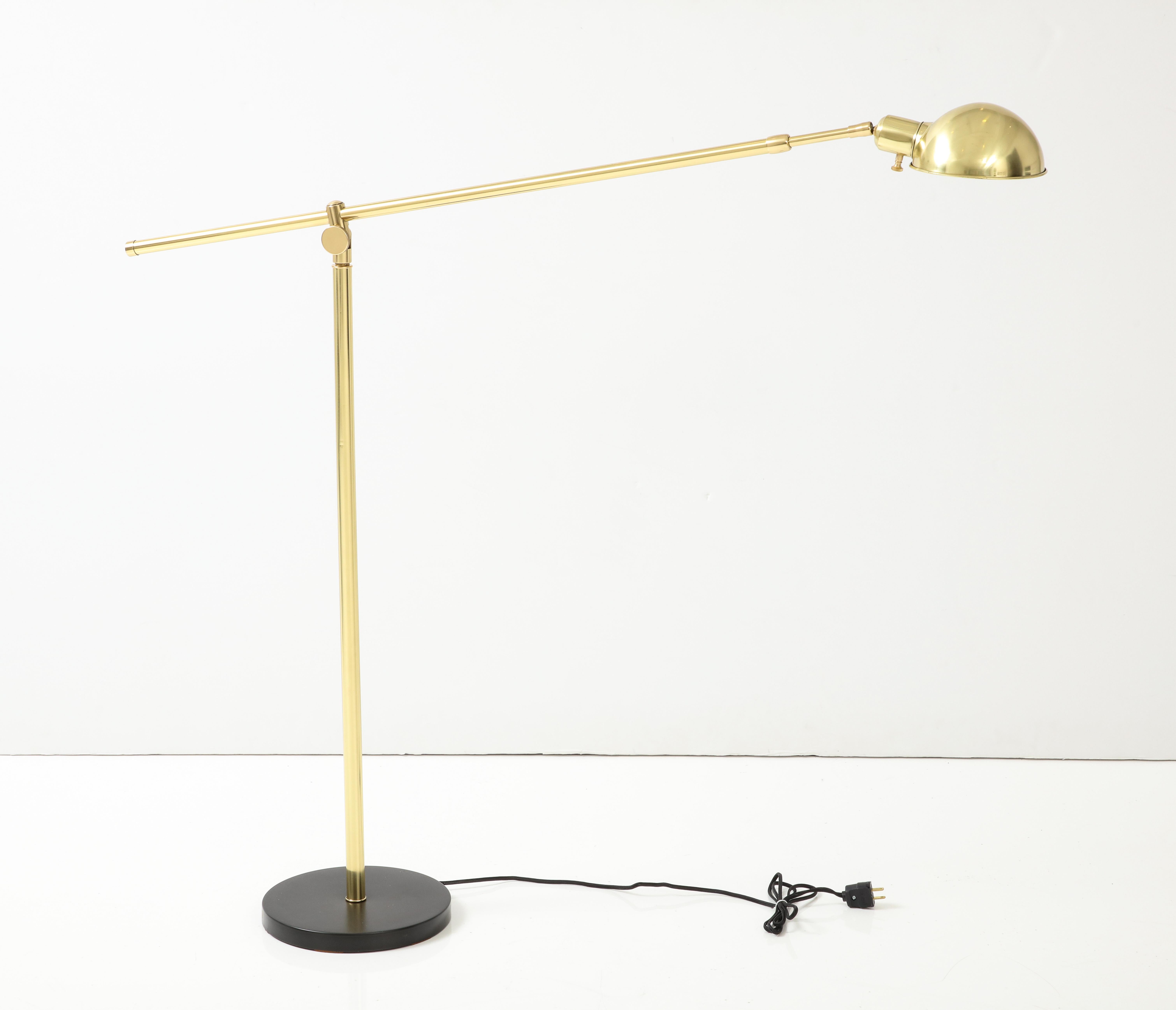 Florian Schulz Adjustable Brass Floor Lamp In Excellent Condition For Sale In New York, NY